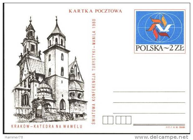 POLAND 1980 Cp 767 INTERNATIONAL TOURIST CONGRESS In MANILLA, WAWEL CATHEDRAL Mint - Unused Stamps