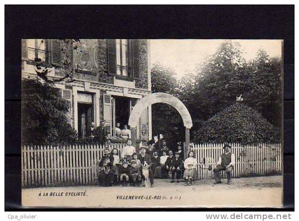 94 VILLENEUVE LE ROI Café Restaurant, A La Belle Cycliste, Maison Michel, Devanture, Terrasse, Animée, Ed ?, 1916 - Villeneuve Le Roi