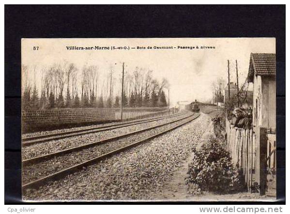 94 VILLIERS SUR MARNE Bois De Gaumont, Passage à Niveau, Arrivée De Train Vapeur, Ed FF 57, 190? - Villiers Sur Marne