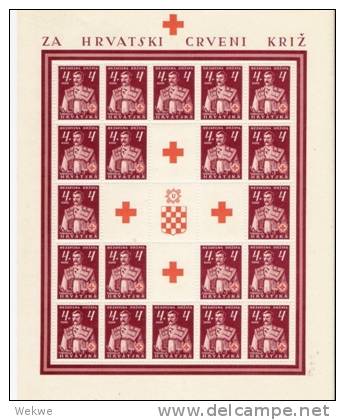 Spz363 KROATIEN - / Rotes Kreuz 1941. Bogensatz  (3 Bögen )de Luxe Erhaltung** - Croacia