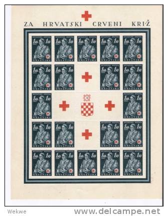 Spz363 KROATIEN - / Rotes Kreuz 1941. Bogensatz  (3 Bögen )de Luxe Erhaltung** - Croacia