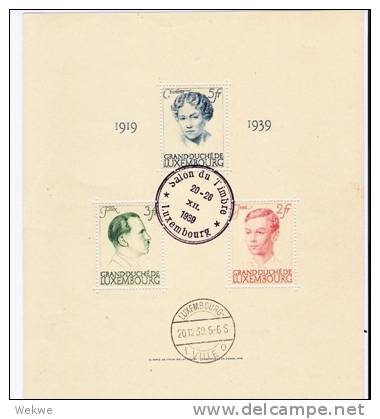 Spz372/ LUXEMBURG  -   Regierungsjubiläum 1939 Mit 2 Ersttagsstempeln (besonders Selten) O - Blocs & Feuillets