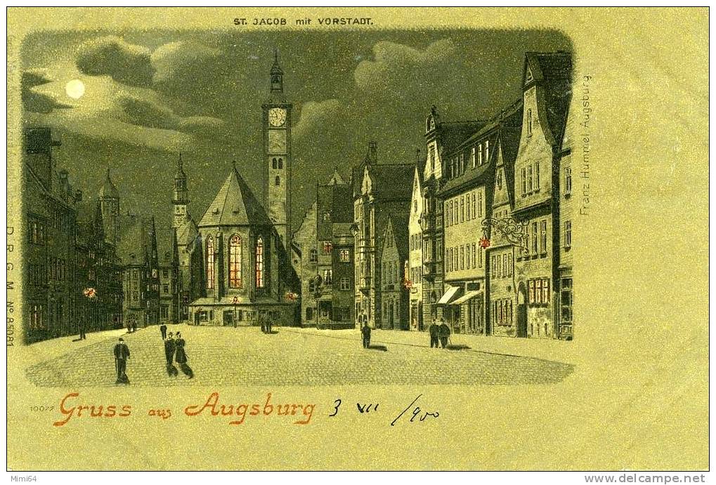 BAVIERE .  GRUSS AUS  AUGSBURG ,  LITHOGRAPHIE - Augsburg