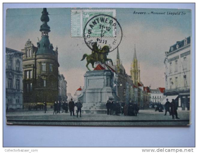 Vintage CA 1900 Postcard AK Belgium Anvers Monument Leopold 1er - Otros & Sin Clasificación