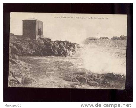 29165 Port Louis Mer Déferlant Sur Les Rochers Du Lohic édit.laurent Nel N° 3373 Belle Carte - Port Louis