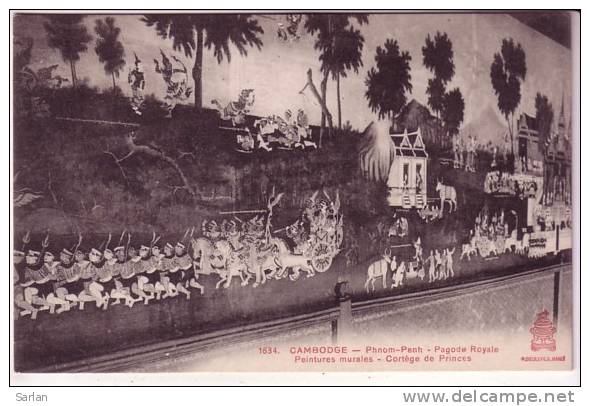 CAMBODGE , Phnom Penh , Edit DIEULEFILS N° 1634 , Pagode Royale , Peintures Murales , Cortege De Princes - Cambodge