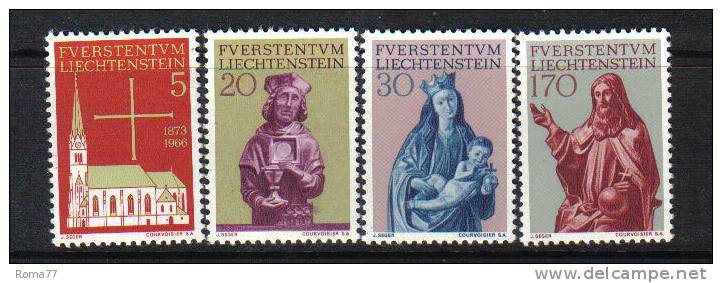 LIECH56 - LIECHTENSTEIN 1966 : Chiesa Di Vaduz Serie N. 418/21  *** - Ungebraucht