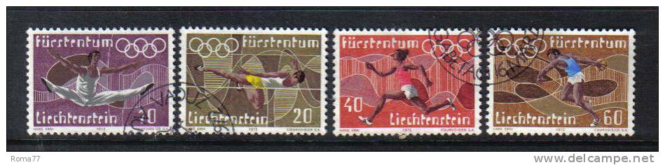 LIECH67  - LIECHTENSTEIN 1972 : Olimpiadi Serie N. 499/502  *** - Gebraucht