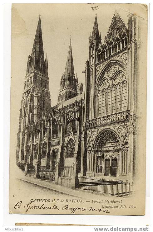 CATHEDRALE DE BAYEUX CALVADOS 14  POUR CARCASSONNE     CP  TARIF     IMPRIMé  1CENTIME - Tariffe Postali