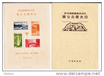 Spez349/ JAPAN -  Nationalpark-Block 1938 Mit Originalumschlag (Folder) ** - Hojas Bloque