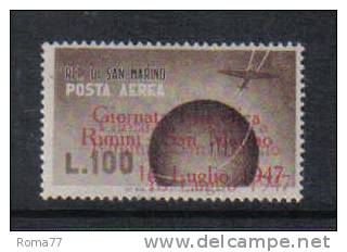 IX107 - SAN MARINO , Posta Aerea Il N. 72b Varietà  Doppia Stampa  *   AD - Variétés Et Curiosités