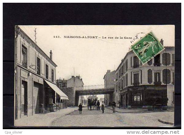 94 MAISONS ALFORT Rue De La Gare, Animée, Attelage, Déménagements Maison Tetevuide, Ed EM 443, 1913 - Maisons Alfort