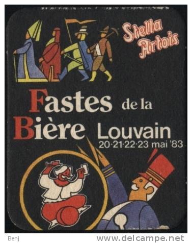 Sous-bock STELLA ARTOIS "Fastes De La Bière LOUVAIN 20-21-22-23 Mai 1983" - Sous-bocks