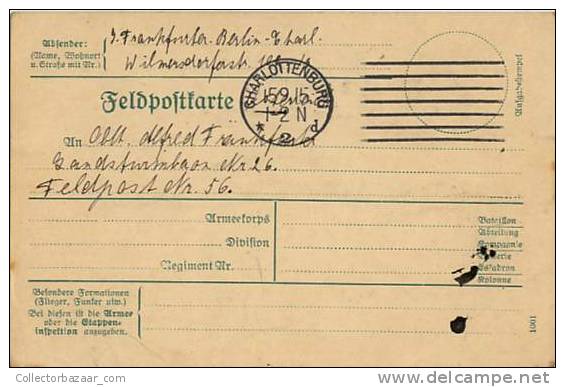 MILITARY REAL PHOTO FELDPOST - FELDPOSTKARTE WWI Handpainted CASTLE CHARLOTTENBURG - War 1914-18