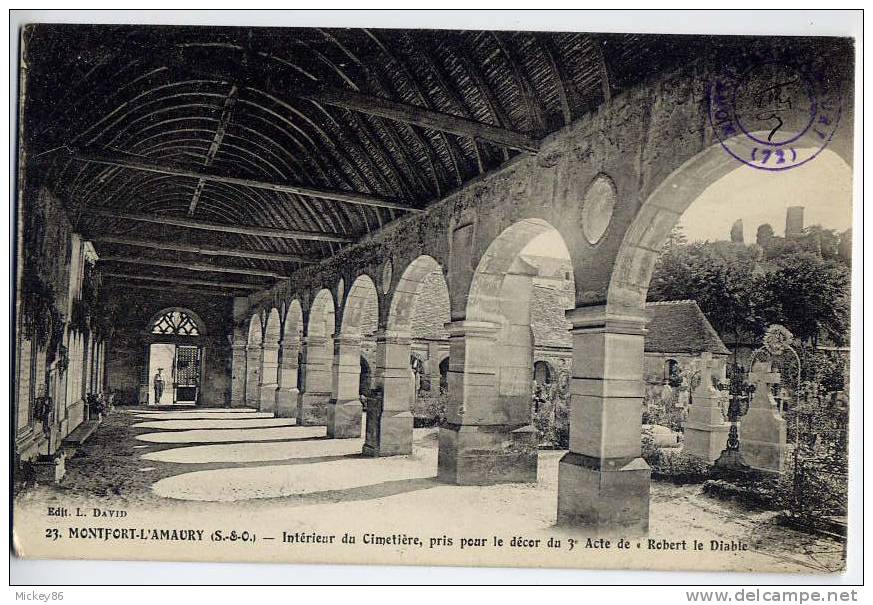 Montfort L'Amaury  --1915- Intérieur Du Cimtière,pris Pour Le Décor Du 3ème Acte De "Robert Le Diable" N°23 éd L.Davin- - Montfort L'Amaury