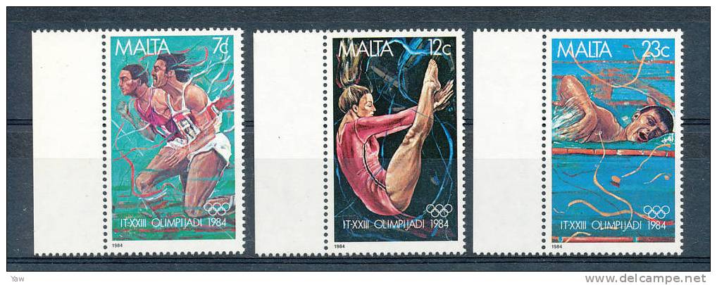 MALTA 1984  GIOCHI OLIMPICI ESTIVI A LOS ANGELES. SERIE COMPLETA MNH** - Ete 1984: Los Angeles