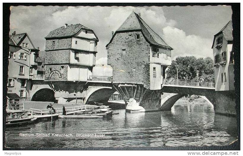 Germany,Bad Kreuznach,Radium-Solbad,Bridge,Houses,River,postcard,Damaged - Bad Kreuznach