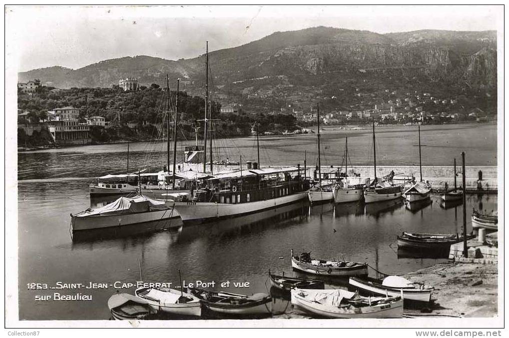 06 - ALPES MARITIMES - ST JEAN CAP FERRAT - LE PORT Et VUE Sur BEAULIEU - CPSM 9 X 14 - Saint-Jean-Cap-Ferrat