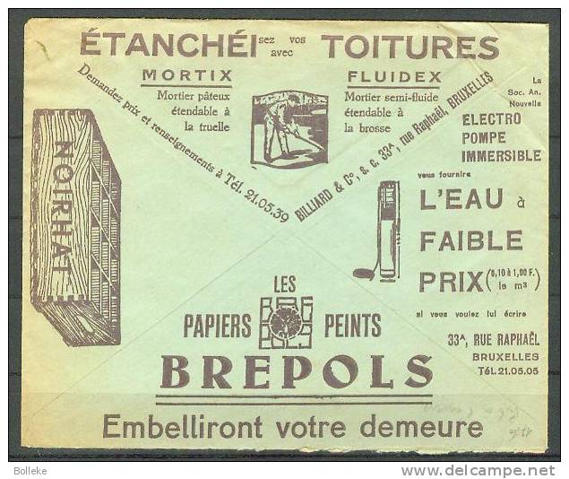 Belgique - Lettre Publicitaire - Variété - Pub à L´envers - Toitures - Papeteries - Conduite Défensive - Eau - Autres & Non Classés