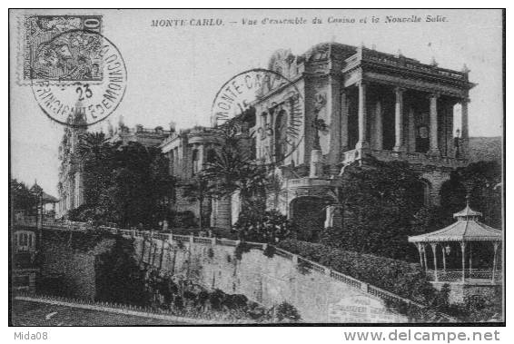 MONACO.  MONTE CARLO.  VUE D'ENSEMBLE DU CASINO ET LA NOUVELLE SALLE. Kiosques. - Spielbank