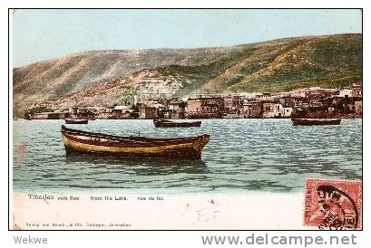 JUD026 /  PALÄSTINA -  Judaika, Tiberias Auf Bildkarte+Fr.Levante 10 C.,Stpl.Beyrouth - Palestine