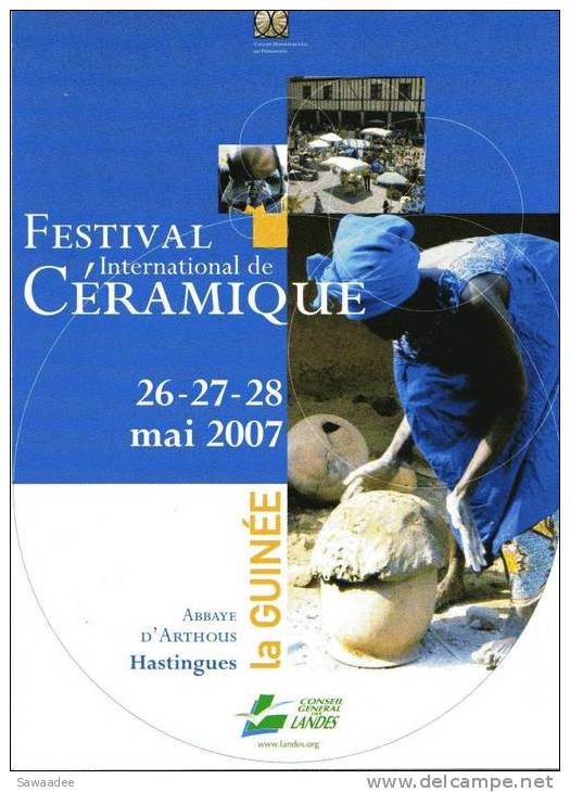 CARTE POSTALE - FRANCE - FESTIVAL INTERNATIONAL DE CERAMIQUE - ABBAYE D´ARTHOUS - HASTINGUES - LA GUINEE - LANDES - Esposizioni