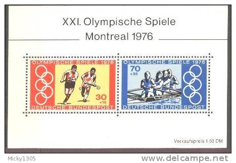 Germany -  Block 12 Postfrisch / Miniature Sheet MNH ** (m065) - Summer 1976: Montreal