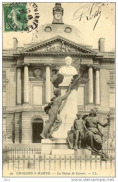 99 Chalons Sur Marne - L Statue De Carnot - Châtillon-sur-Marne