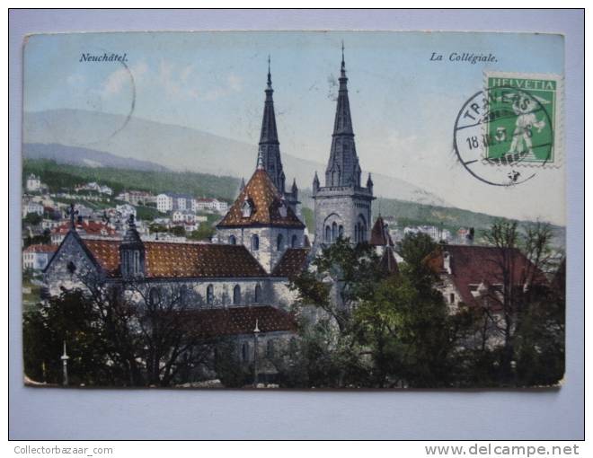 Vintage CA 1900 Postcard AK Switzerland Suisse Neuchatel La Collegiale - Neuchâtel