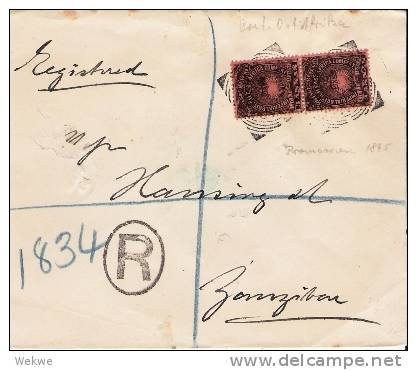 Ken002/ Brief Mit  Paar, 3 Annas, überdruckt Brit. East Africa Provisorien Von 1895, Einschreiben (Brief, Cover, Letter) - British East Africa