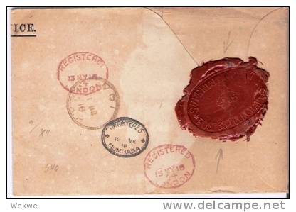 TAN002a/ OHMS 1918  Ex Tanga (G.E.A.) Provisorischer R-Stempel (Brief, Cover, Letter, Lettre) - Tanganyika (...-1932)