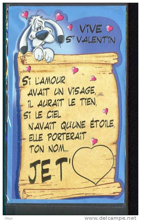 CARTE LETTRE - ST VALENTIN + ENVELOPPE - CHIEN - Valentinstag