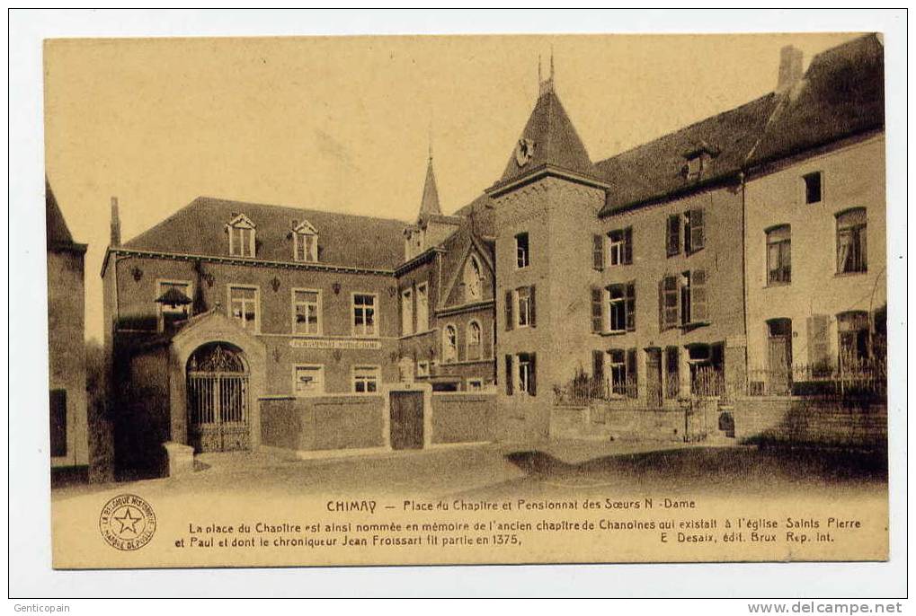 I5 - BELGIQUE - CHIMAY - Place Du Chapître Et Pensionnat Des Soeurs Notre-Dame - Chimay