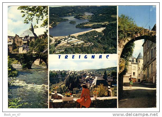 {50618} 19 Corrèze Treignac , Multivues ; Animée ; Vallée Vézère , Vue Aérienne Barrage , Vue Générale - Treignac