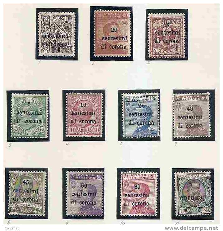 ITALIA - TRENTO E TRIESTE  - 1919  Sassone # 1/11 (S.1)  - Mostly  MINT (LH)  - Some Values Are MNH - Trento & Trieste