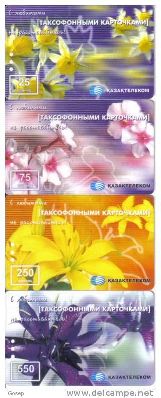 Kazakhstan-flowers 25,75,250,550 Units(4 Card Chip)--used Card+4 Card Prepiad Free - Blumen