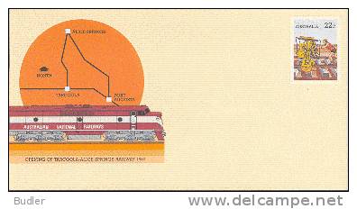 AUSTRALIA : 1980 : Post. Stat. : CHEMIN De FER,RAILWAYS,LOCOMOTIVE,RALWAY LINE, - Postwaardestukken