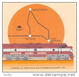 AUSTRALIA : 1980 : Post. Stat. : CHEMIN De FER,RAILWAYS,LOCOMOTIVE,RALWAY LINE, - Postwaardestukken