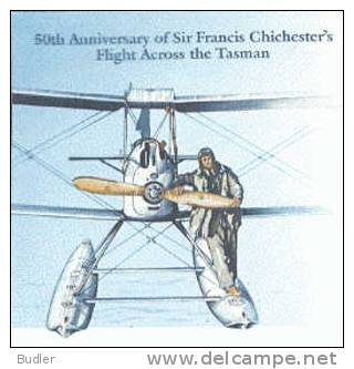 AUSTRALIA : 1981 : Post. Stat. : AVIATION,Sr. FRANCIS CHICHESTER,AIRPLANE,PILOT,OPTICS,GLASSES, - Other (Air)