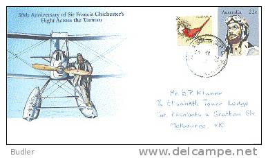 AUSTRALIA : 1981 : Post. Stat. : AVIATION,Sr. FRANCIS CHICHESTER,AIRPLANE,PILOT,OPTICS,GLASSES, - Postal Stationery