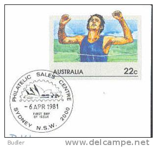 AUSTRALIA : 1981 : Post. Stat. : ATHLETICS,SPRINT 120 M., - Postal Stationery