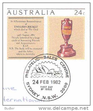 AUSTRALIA : 1982 : Post. Stat. : CRICKET, - Postwaardestukken
