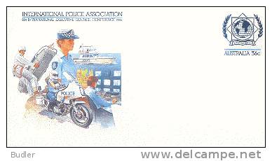 AUSTRALIA : 1986 : Post. Stat. : POLICE,MOTO,NAVIGATION, - Police - Gendarmerie