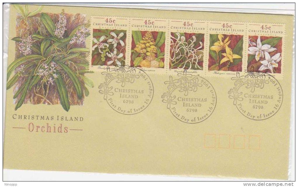 Christmas Island  1994 Orchids FDC - Christmaseiland