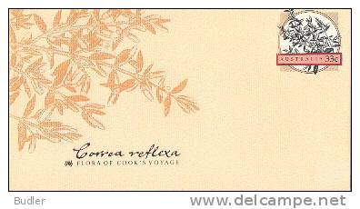 AUSTRALIA : 1986 : Post. Stat. : CAPT.COOK,JOSEPH BANKS,FLEURS,FLOWERS,CORREA REFLEXA, - Entiers Postaux