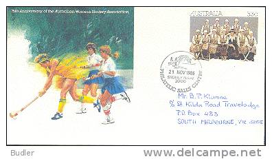 AUSTRALIA : 1985 : Post. Stat. : HOCKEY,WOMEN'S HOCKEY, - Postal Stationery