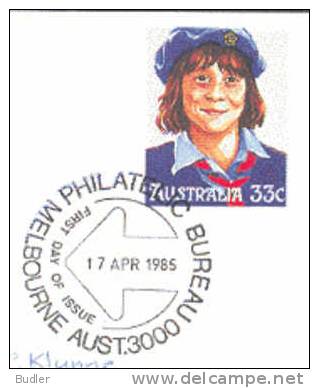 AUSTRALIA : 1985 : Post. Stat. : SCOUTISM,BADEN-POWELL,BOY SCOUTS,GIRL GUIDES,AGNES BADEN-POWELL,CAMP FIRE, - Postal Stationery