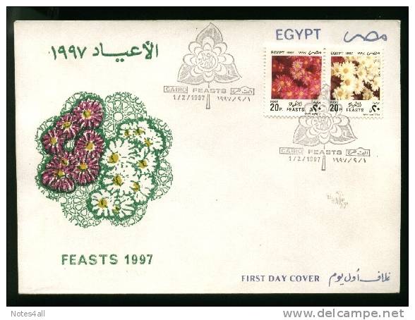 EGYPT  COVERS > FDC > 1997 > FEASTS FLOWERS - Otros & Sin Clasificación