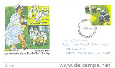 AUSTRALIA : 1985 : Post. Stat. : BOWLING,WOMAN,WORLDCHAMPIONSHIP, - Postal Stationery