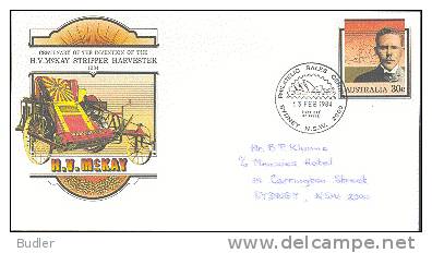 AUSTRALIA : 1984 : Post. Stat. : AGRICULTURE,HARVEST,HARVESTER,CORN,GRAIN,H.V.McKAY, - Entiers Postaux